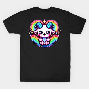 Baby Baphomet Neon Rainbow Kawaii Creepy Cute Occult T-Shirt